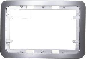 Панель СВЕТОЗАР &quot;ГАММА&quot; накладная для двойных розеток, цвет светло-серый металлик, 1 гнездо SV-54145-2-SM