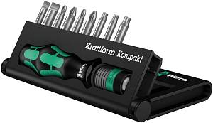 Kraftform Kompakt 10 набор бит с отвёрткой-битодержателем, 10 пр. WERA