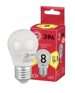 Лампочка светодиодная ЭРА RED LINE ECO LED P45-8W-827-E2 E27 / Е27 8Вт шар теплый белый свет