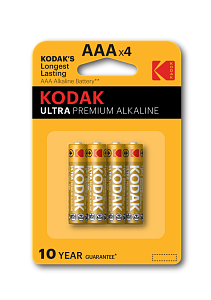 Батарейки Kodak LR03-4BL ULTRA PREMIUM Alkaline [ K3A-4 U] (40/200/32000)