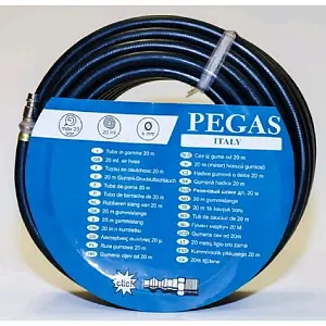 Шланг 20 метров Pegas черный резиновый 6,5*12 (4914)