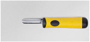 Гладилка нержав., мягкая черно-желтая ручка 280х130 мм плоская FIT