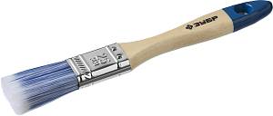 ЗУБР АКВА, 25 мм, 1″, светлая искусственная щетина, деревянная ручка, для воднодисперсионных и акриловых ЛКМ, плоская кисть (4-01007-025)