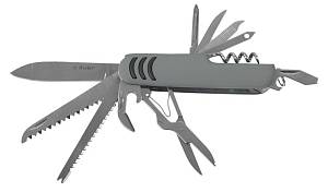 ЗУБР 12 в 1, обрезиненная рукоятка 90 мм, складной, многофункциональный нож (47780)