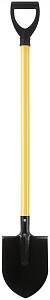 Лопата штыковая ЛКМ, с желтым металлизированным черенком и V-ручкой 185х235х1060 мм KУРС